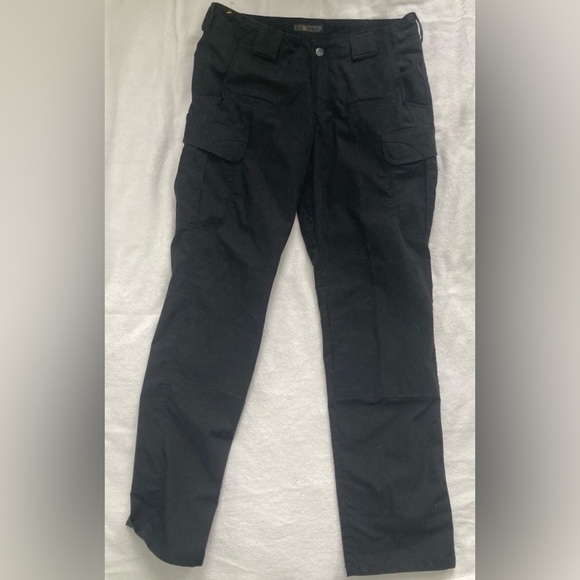 5.11 Tactical Pants Womens 12 Long 12L Black Cargo Utility Outdoor Workwear - Picture 2 of 9